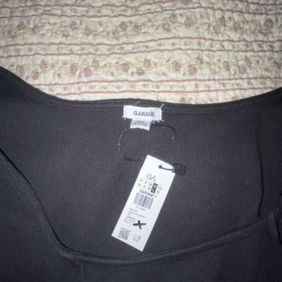 GARAGE | Black long sleeve crop top US L - Picture 2 of 3